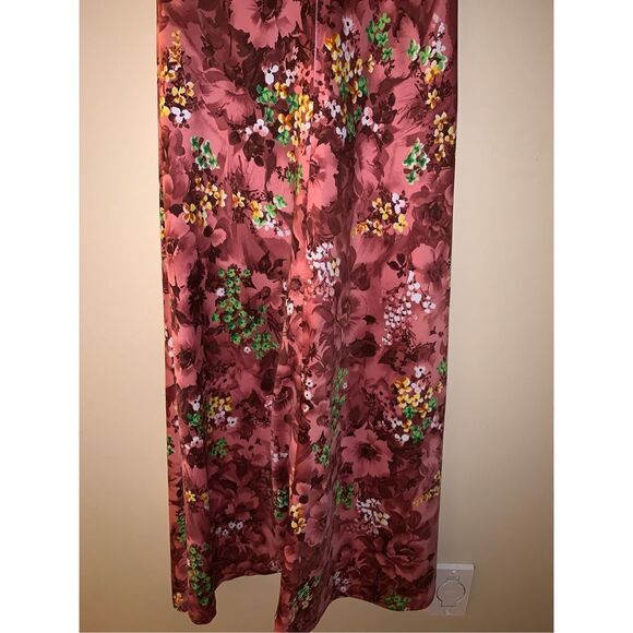 Vintage 60s 70s large collar pink floral maxi dress medium - Picture 12 of 13